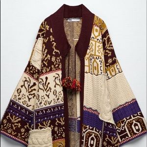 NWT - Zara Special Edition Jacquard Cape Coat